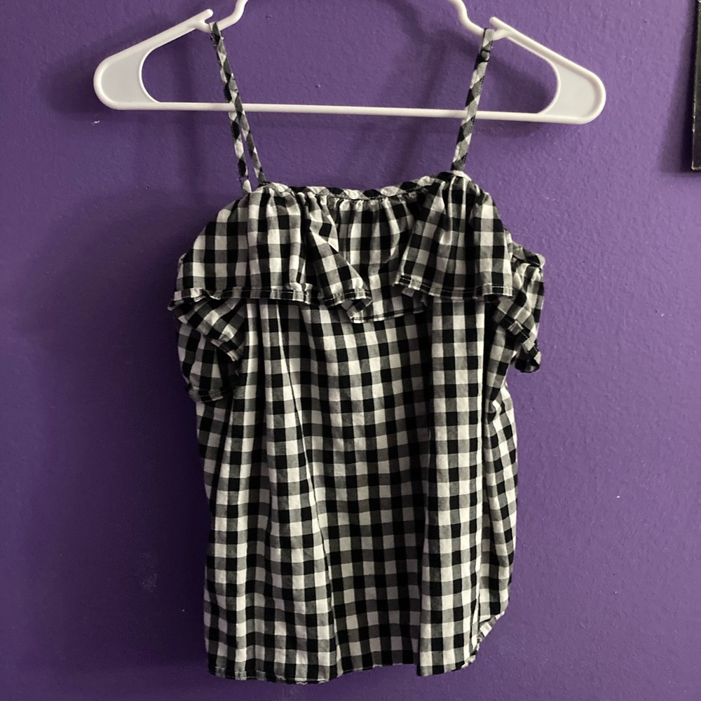A new day gingham ruffle tank top/cami size XS cottagecore/kawaii style